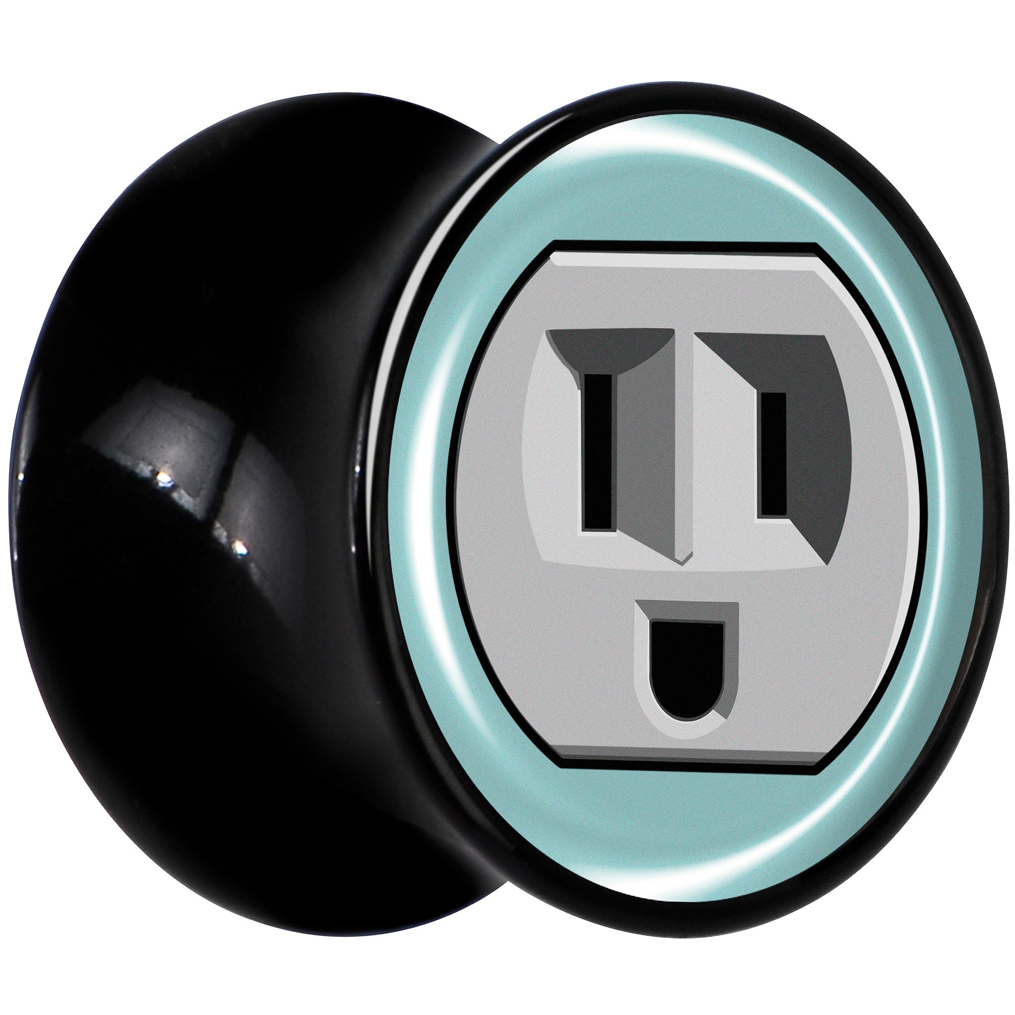 BodyCandy 0G Smiling Plug Outlet Black Acrylic Saddle Plug Set by Onyx O — lifestyle context