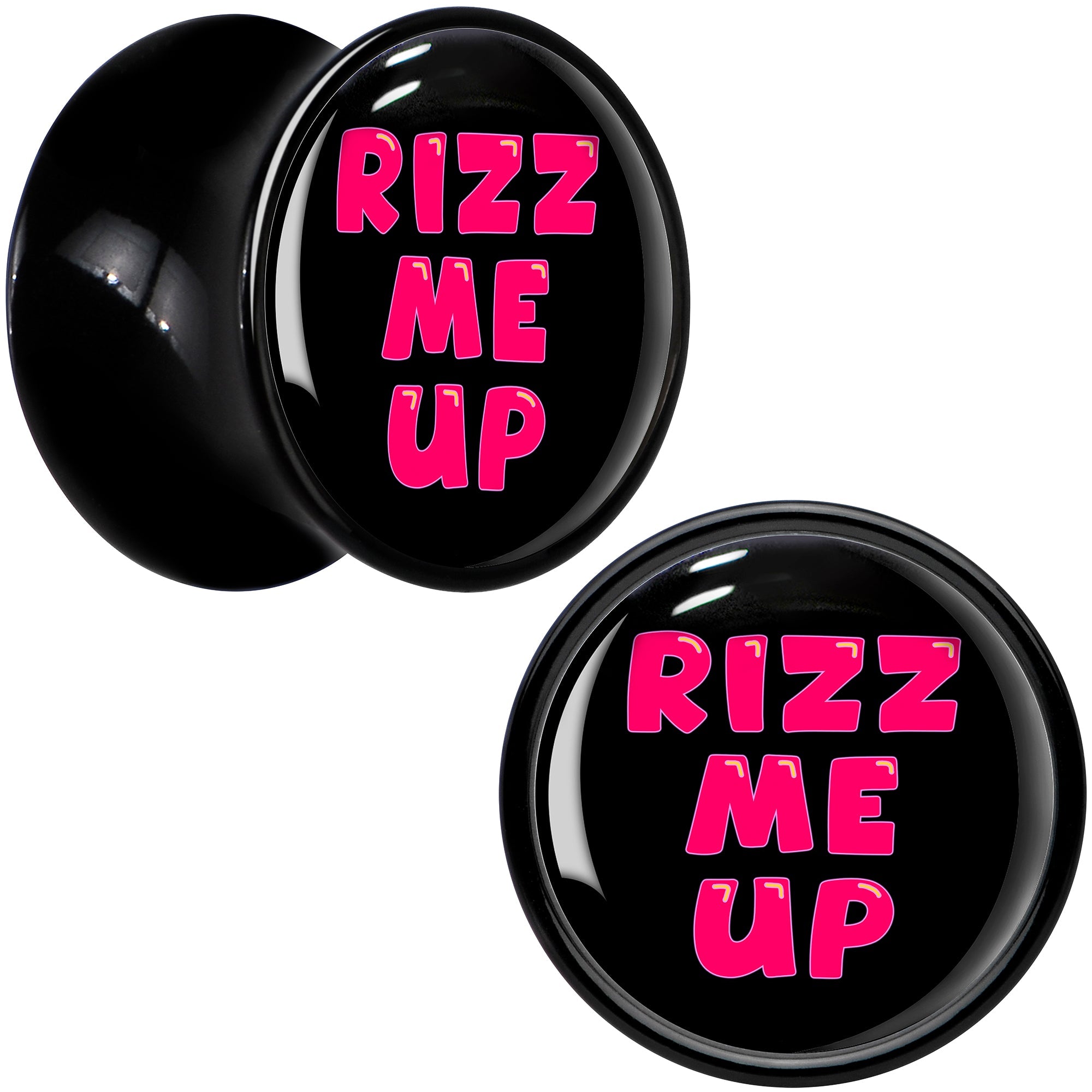 BodyCandy RIZZ ME UP Black Acrylic Saddle Plug Set by Onyx O — alternative angle