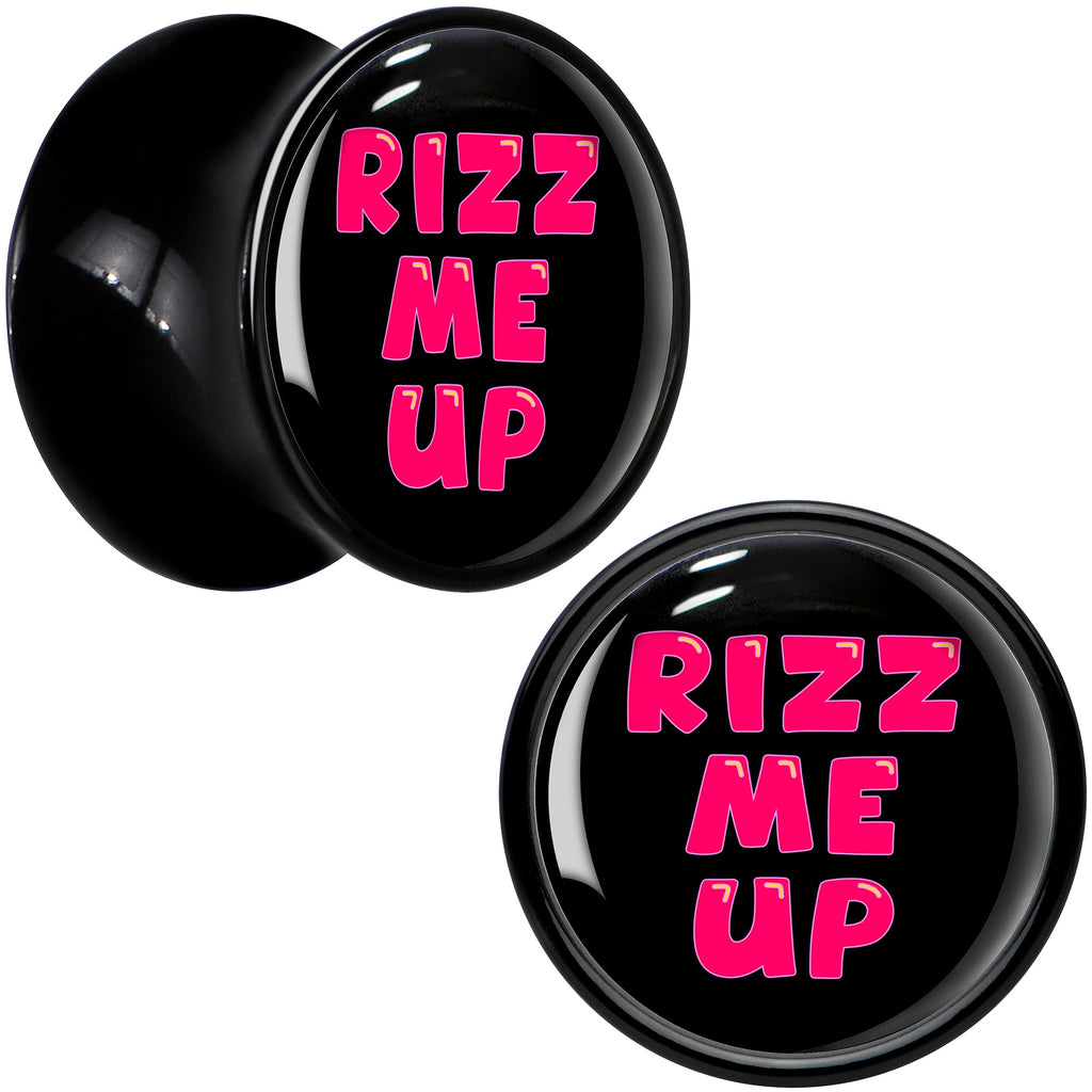 BodyCandy RIZZ ME UP Black Acrylic Saddle Plug Set by Onyx O — detail close-up