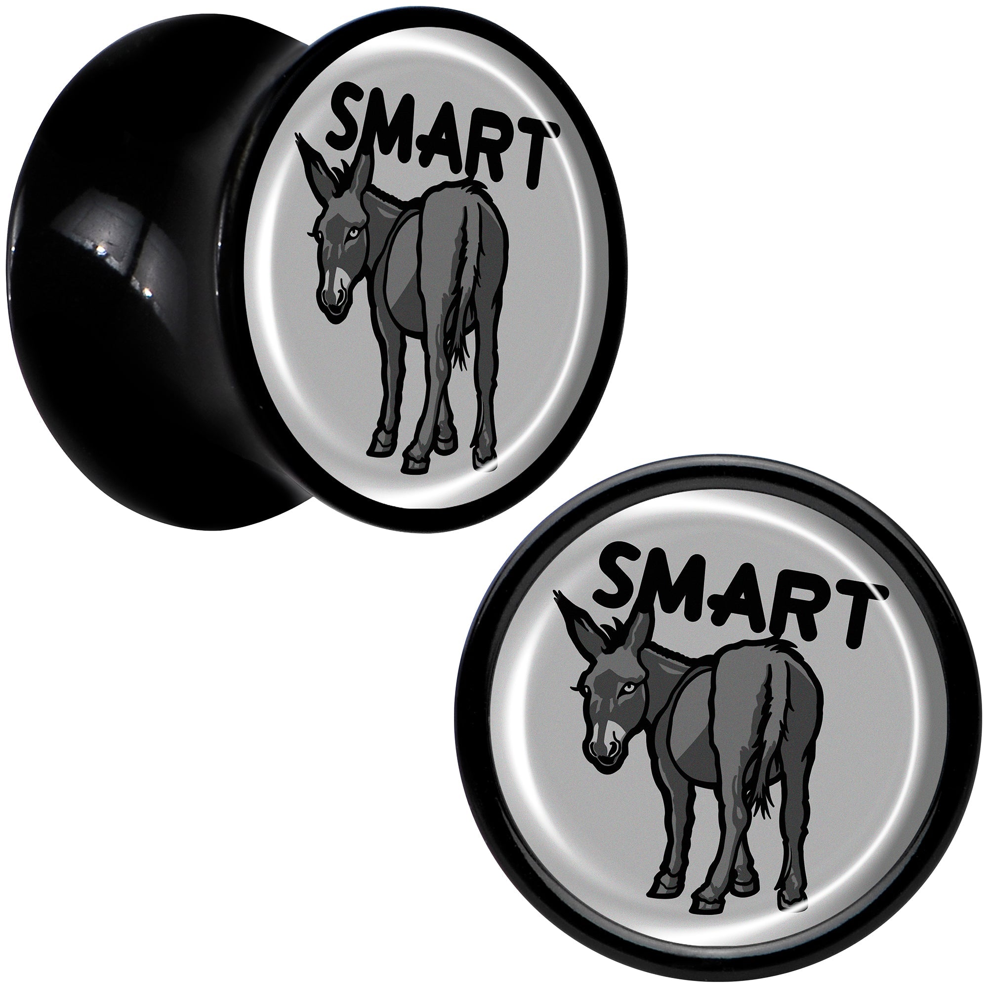 BodyCandy Donkey Smart Ass Black Acrylic Saddle Plug Set by Onyx O — alternative angle