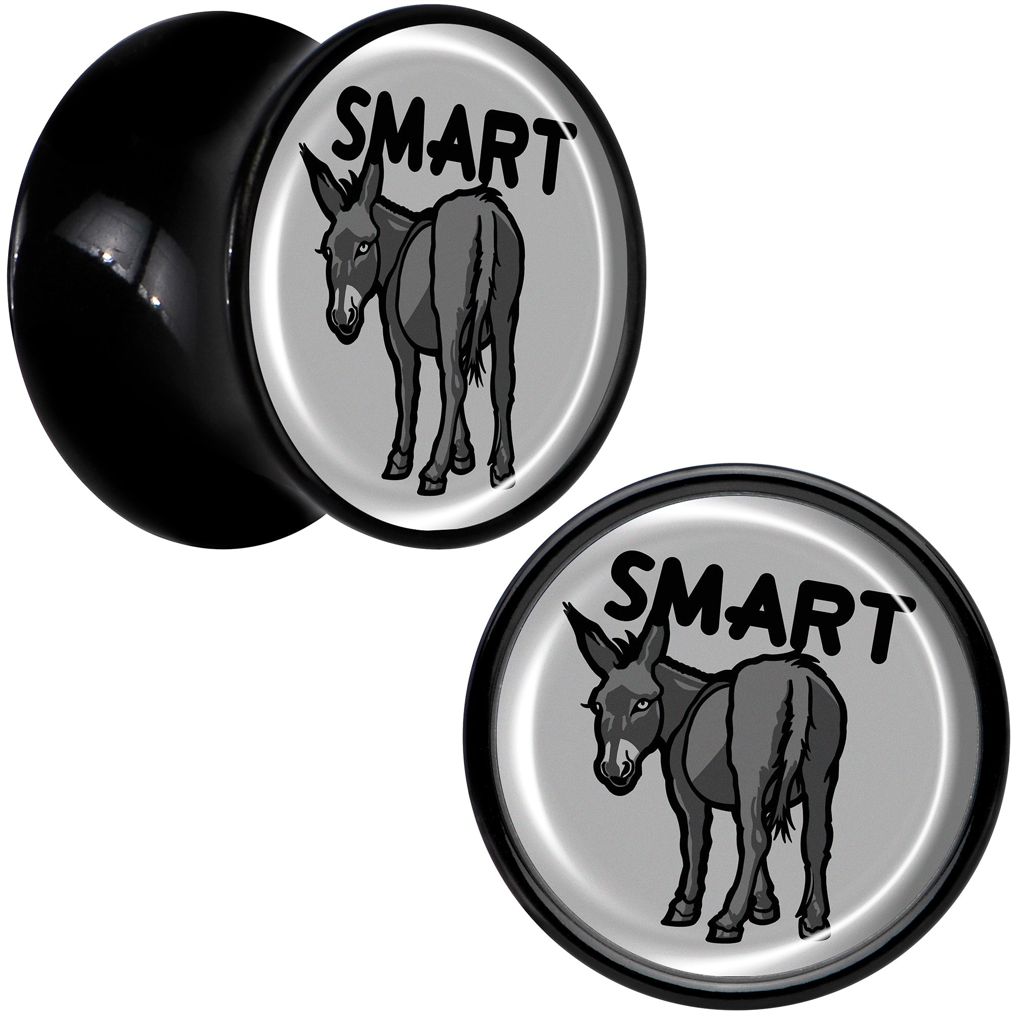 BodyCandy Donkey Smart Ass Black Acrylic Saddle Plug Set by Onyx O — size reference