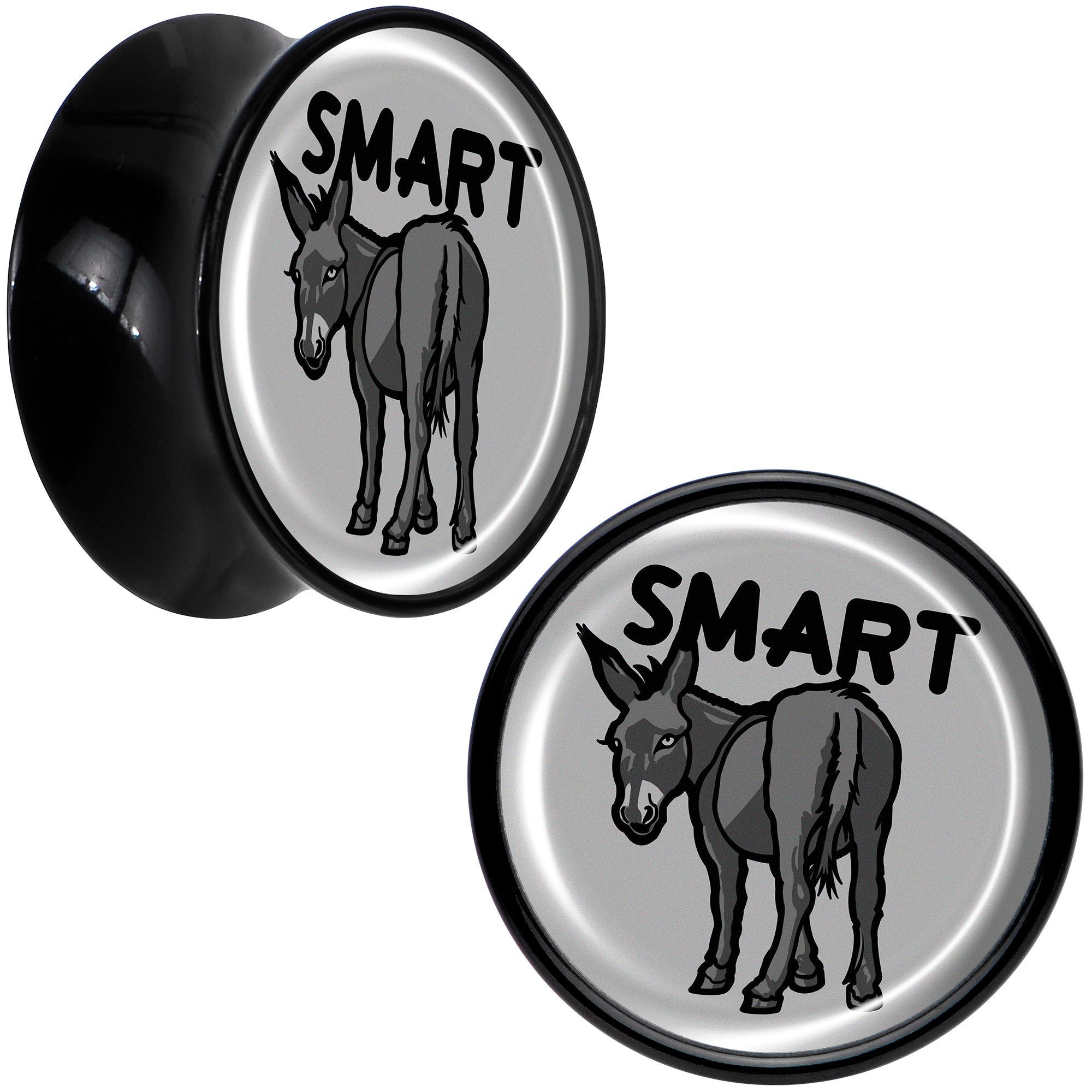 BodyCandy Donkey Smart Ass Black Acrylic Saddle Plug Set by Onyx O — color detail