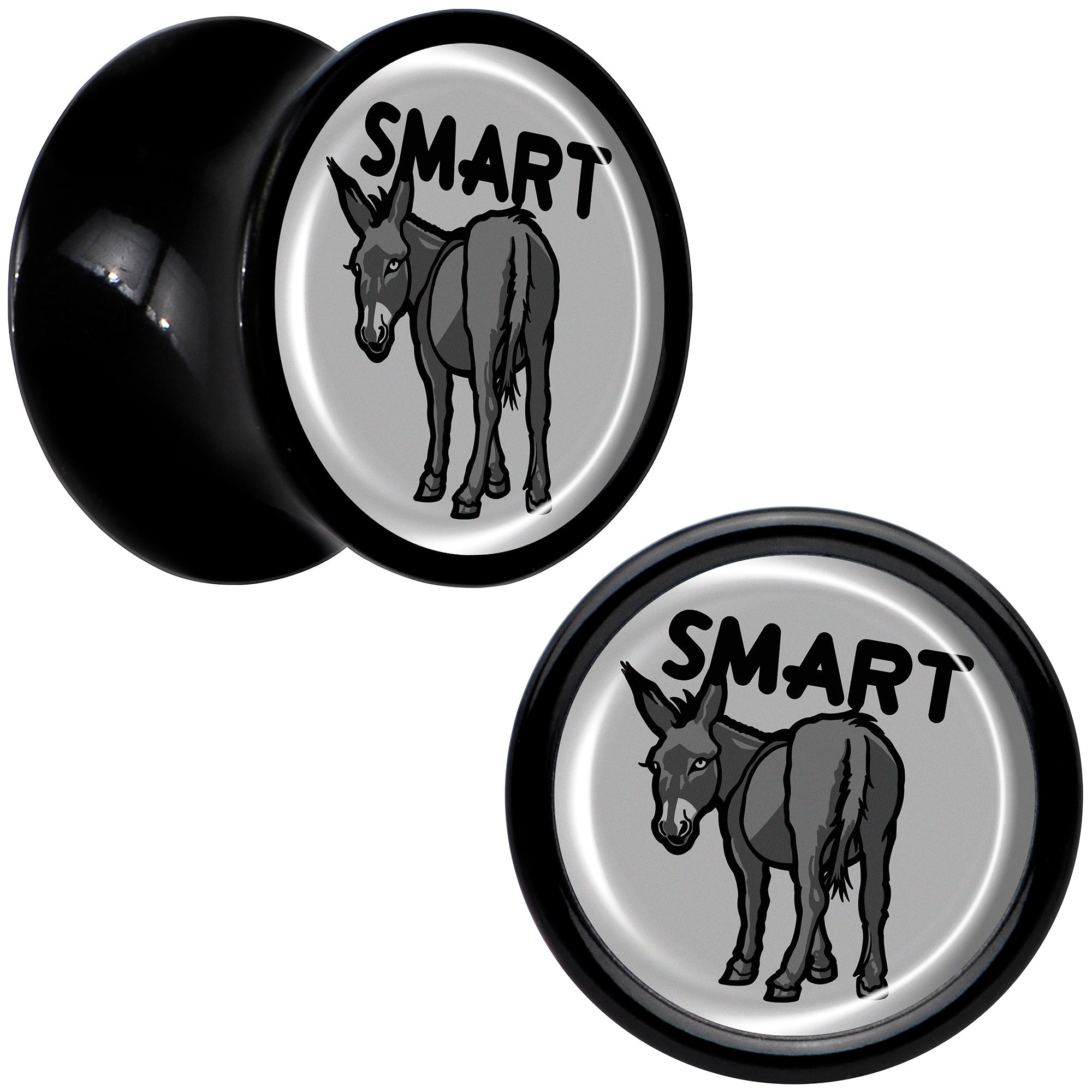 BodyCandy Donkey Smart Ass Black Acrylic Saddle Plug Set by Onyx O — feature highlight