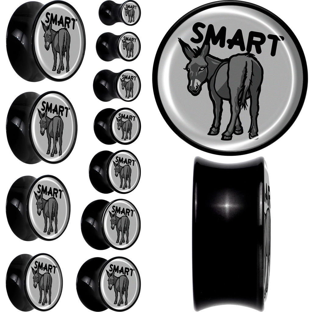 BodyCandy Donkey Smart Ass Black Acrylic Saddle Plug Set by Onyx O — main product shot