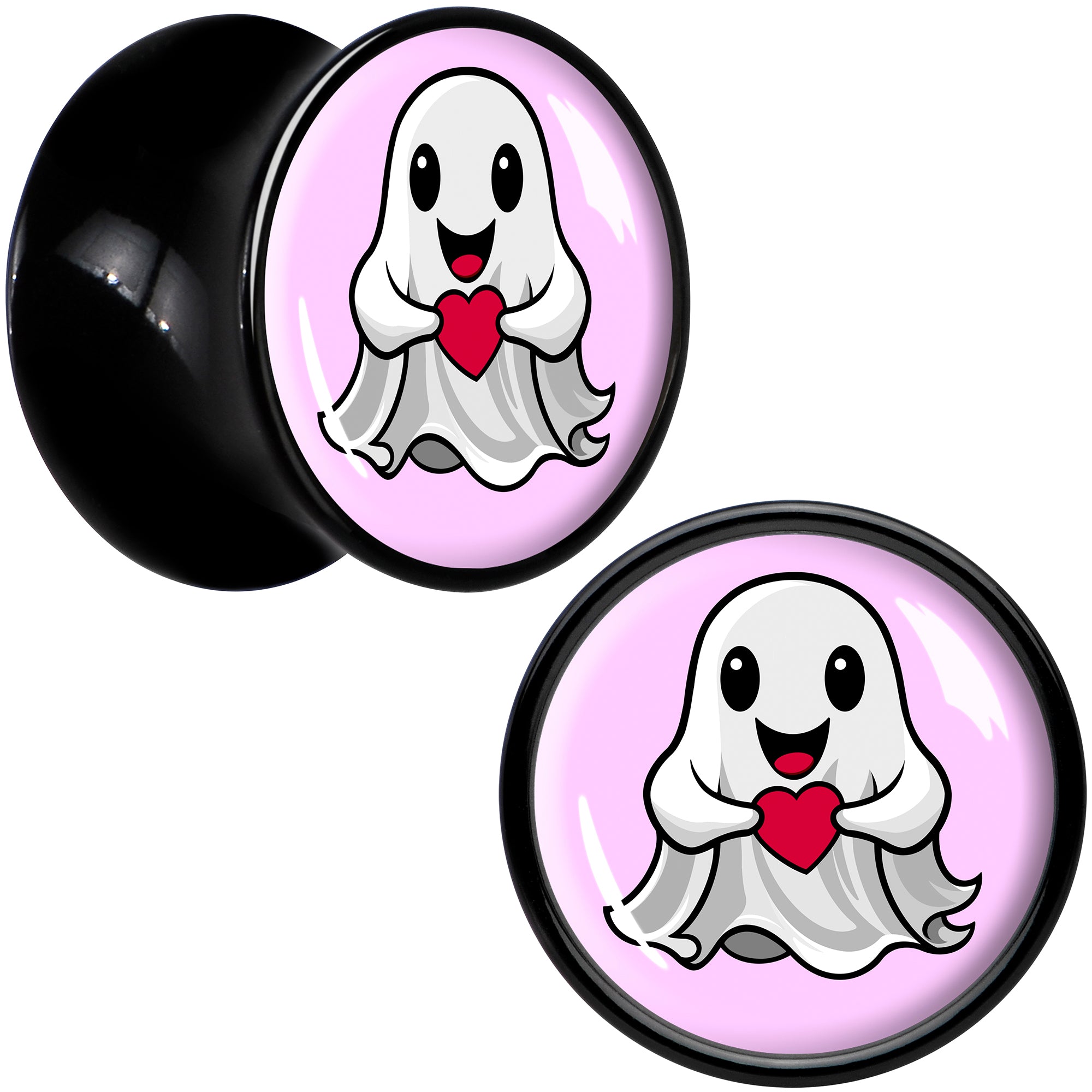 BodyCandy Valentine Sweet Ghost Black Acrylic Saddle Plug Set by Onyx O — lifestyle context