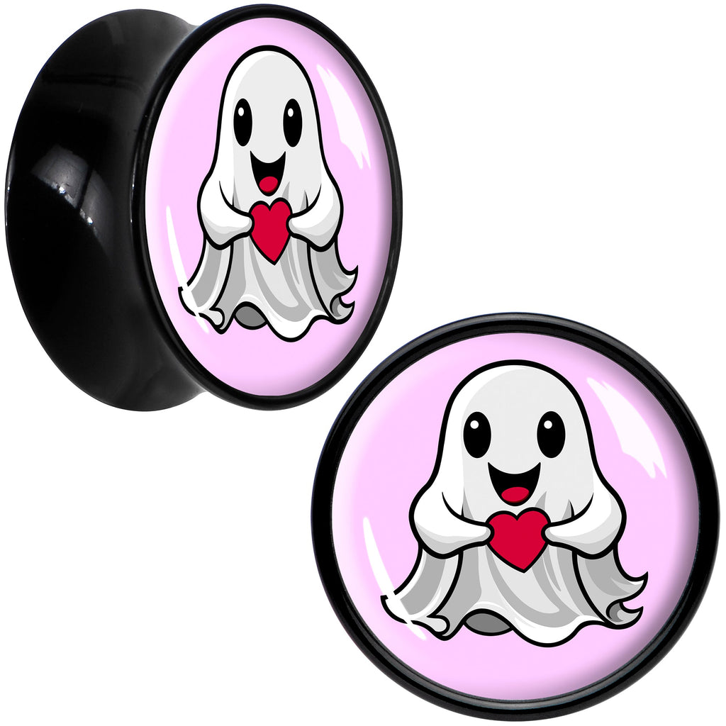 BodyCandy Valentine Sweet Ghost Black Acrylic Saddle Plug Set by Onyx O — back view