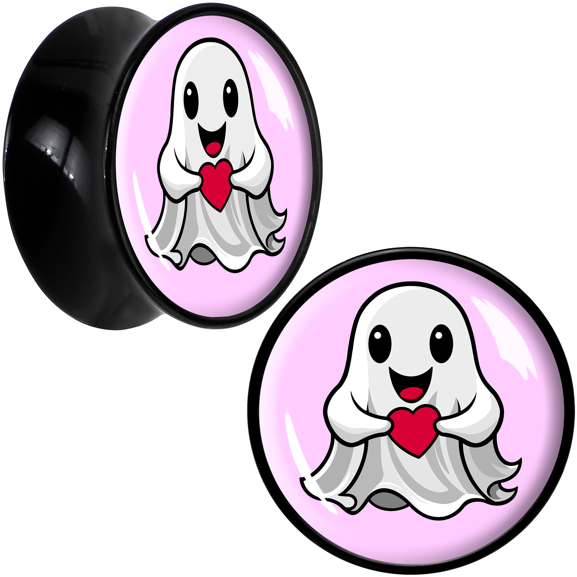 BodyCandy Valentine Sweet Ghost Black Acrylic Saddle Plug Set by Onyx O — in-use photo