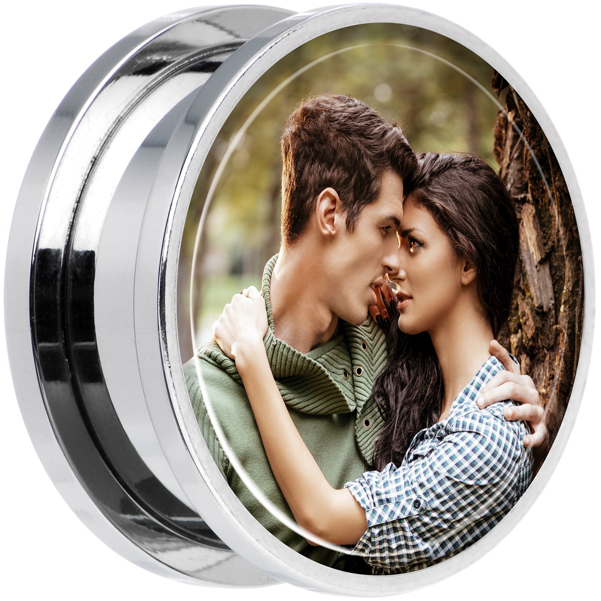 BodyCandy Stainless Steel Custom Photo Screw Fit Plug - buy 2 for a pair — packaging