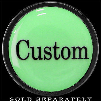 BodyCandy Custom Personalized Glow in the Dark Screw Fit Plug in Anodized Black Titanium - buy 2 for a pair — side view