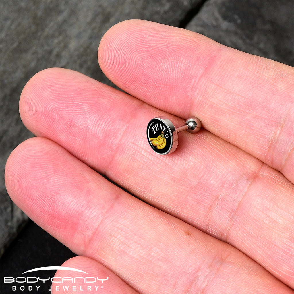 BodyCandy That is Bananas Tragus Cartilage Earring by Onyx O — detail close-up
