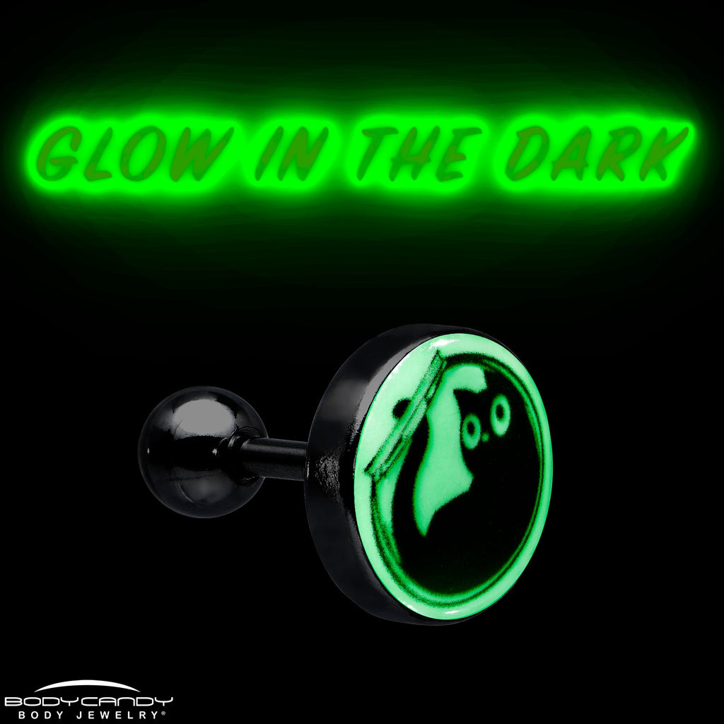 BodyCandy 16G Glow in the Dark Fishbowl Kitty Cat Tragus Cartilage Earring by Onyx O — size reference