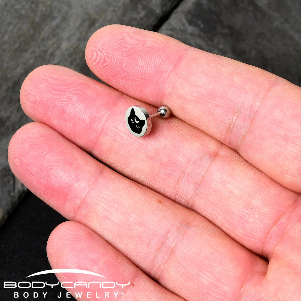 BodyCandy 16G 1/4 Glow in the Dark Mystic Kitty Cat Tragus Cartilage Earring by Onyx O — lifestyle context