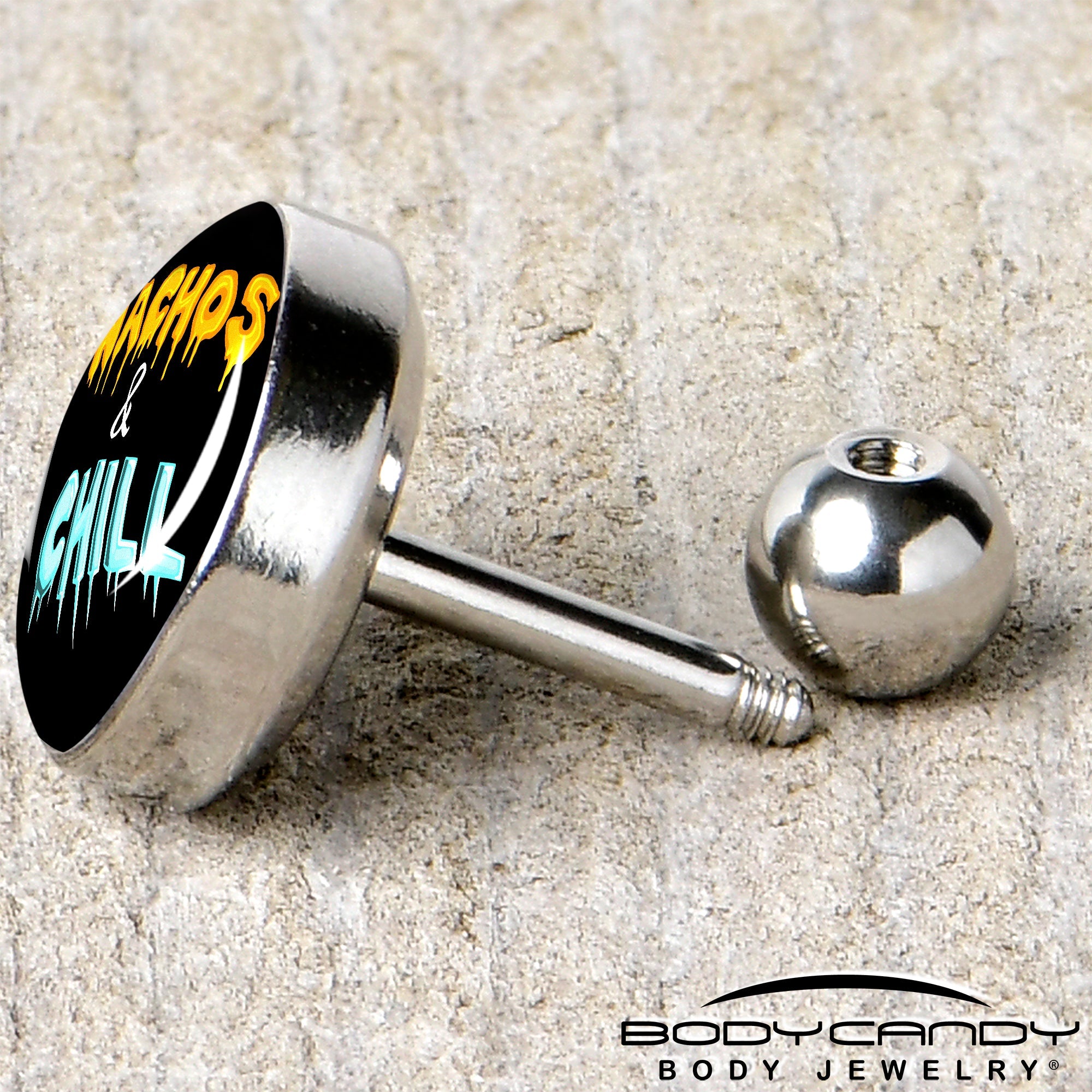 BodyCandy Nachos and Chill Tragus Cartilage Earring by Onyx O — back view