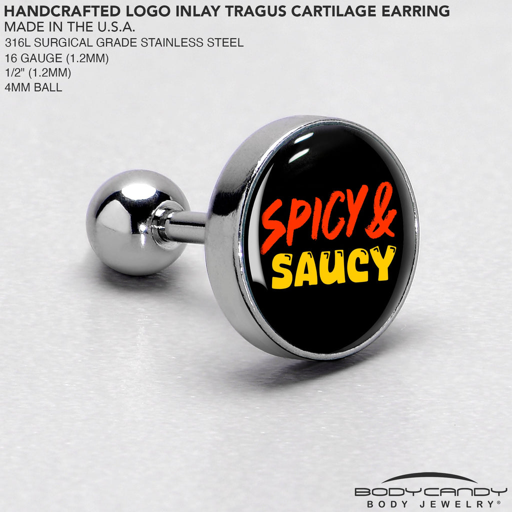 BodyCandy Spicy and Saucy Tragus Cartilage Earring by Onyx O — side view