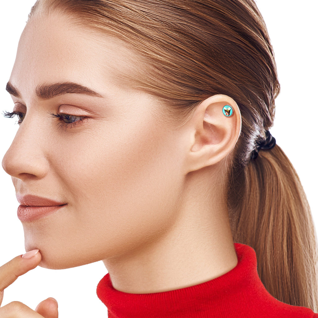 BodyCandy 16G 1/4 Chinese Take Out Cartilage Tragus Earring by Onyx O — lifestyle context