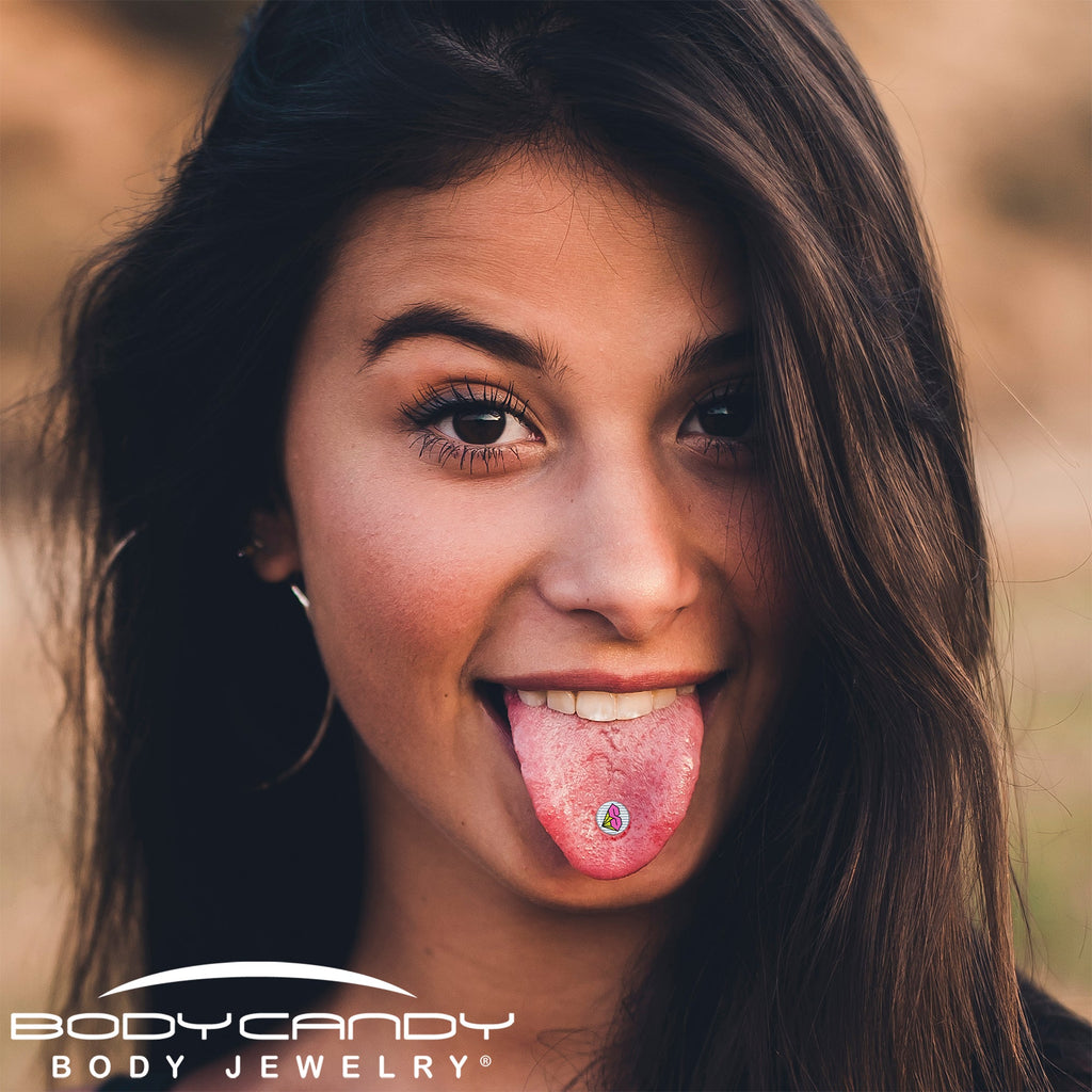 BodyCandy Hot Pink Cool S Barbell Tongue Ring by Onyx O — lifestyle context
