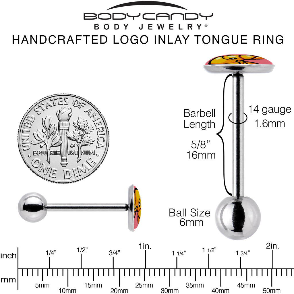 BodyCandy Quaso Croissant Barbell Tongue Ring by Onyx O — back view