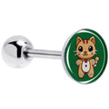 BodyCandy Christmas Holiday Gingerbrread Kitty Cat Barbell Tongue Ring by Onyx O — main product shot