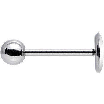 BodyCandy Custom Glow in the Dark Logo Stainless Steel Barbell Tongue Ring — side view