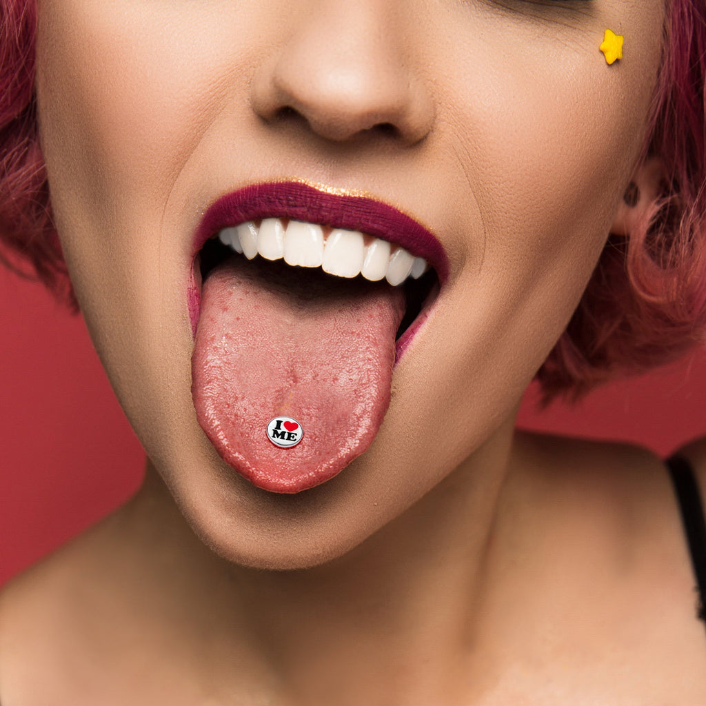 BodyCandy I Love Me Barbell Tongue Ring by Onyx O — alternative angle