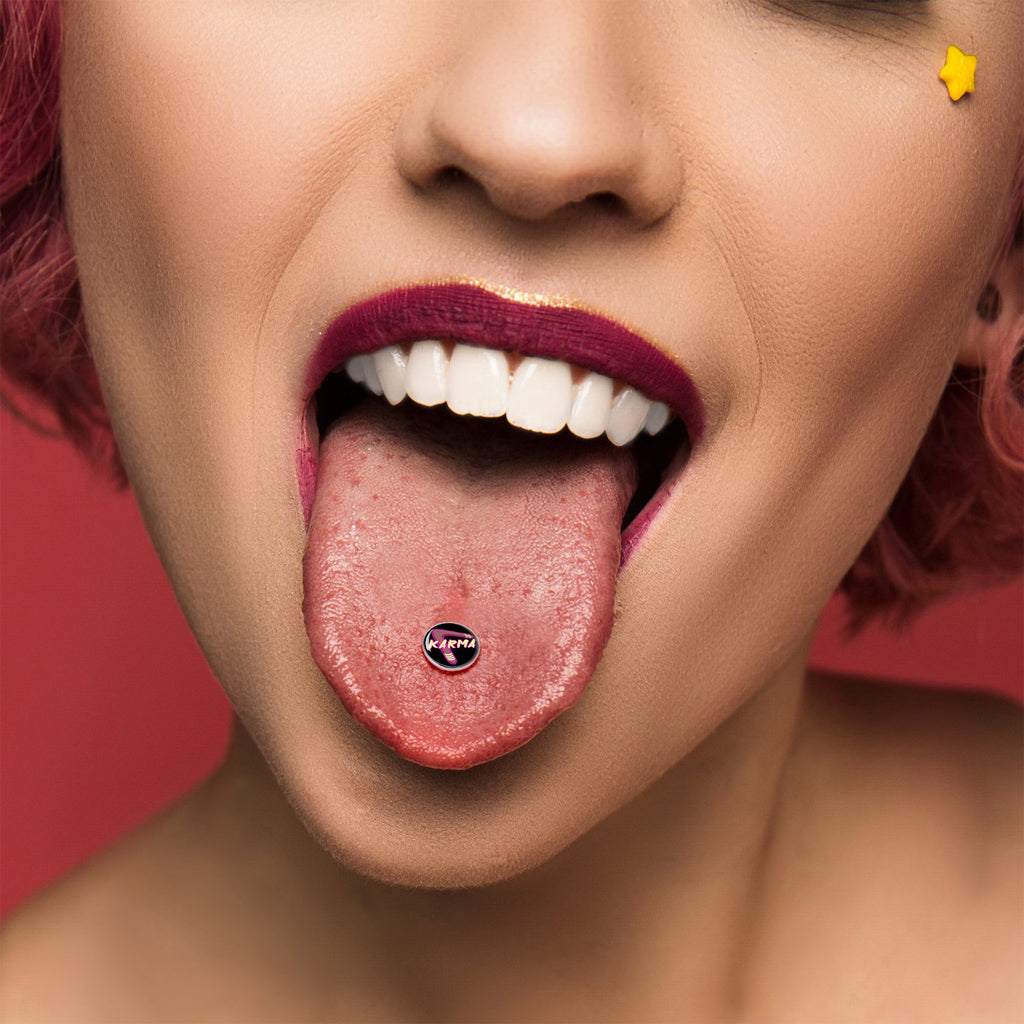 BodyCandy Karmic Boomerang Barbell Tongue Ring by Onyx O — alternative angle