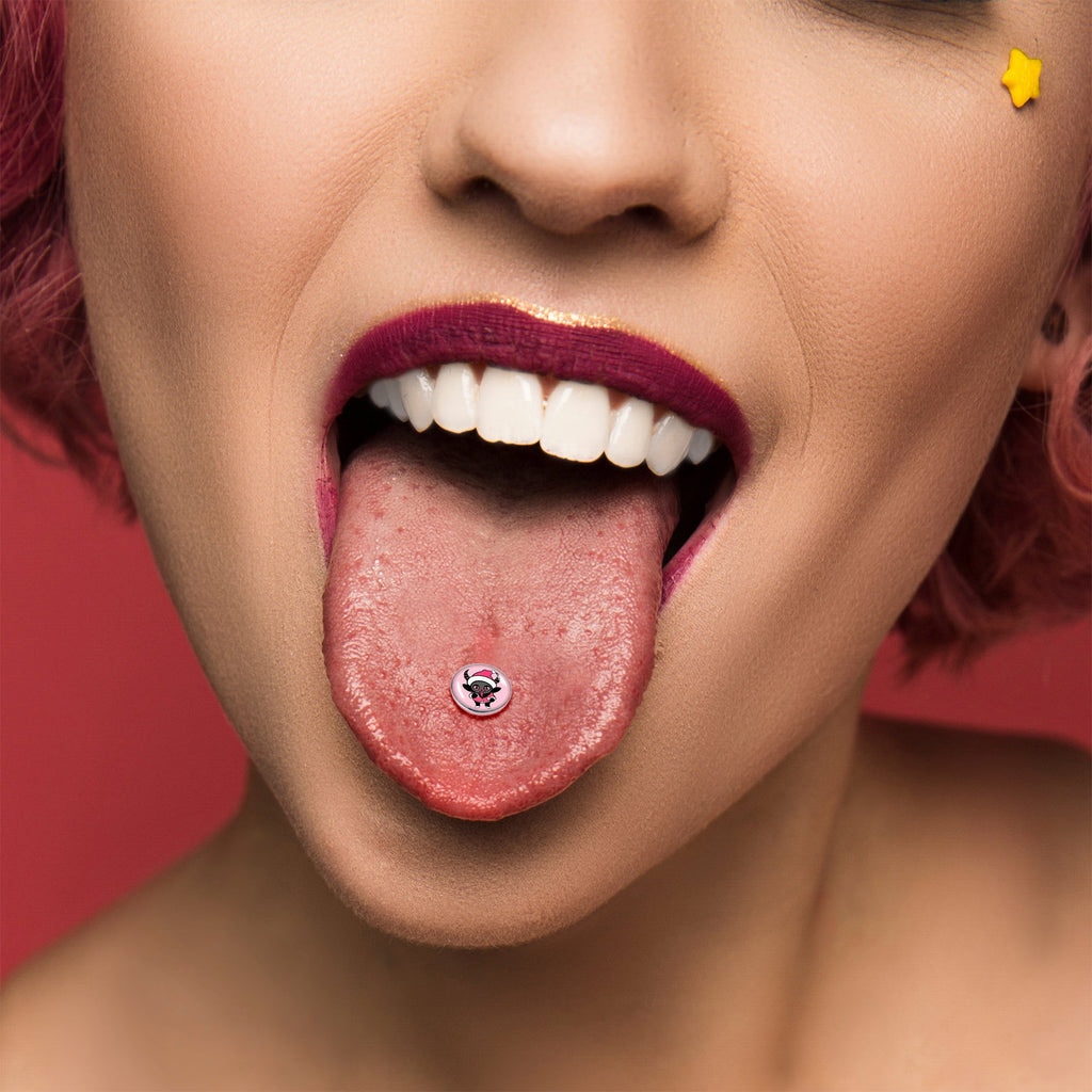 BodyCandy Krampus Cutie Holiday Barbell Tongue Ring by Onyx O — alternative angle