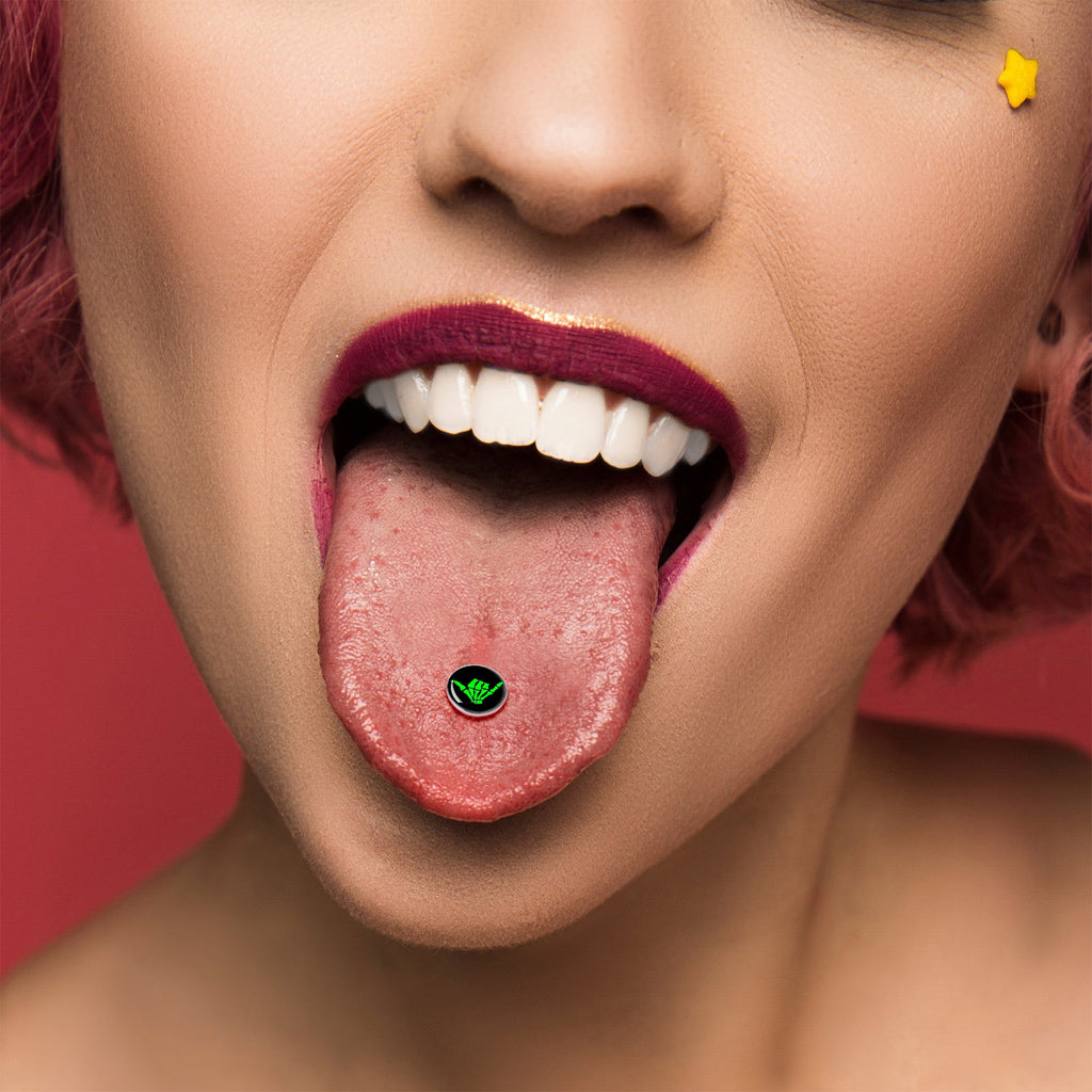 BodyCandy Shaka Hand Barbell Tongue Ring by Onyx O — alternative angle