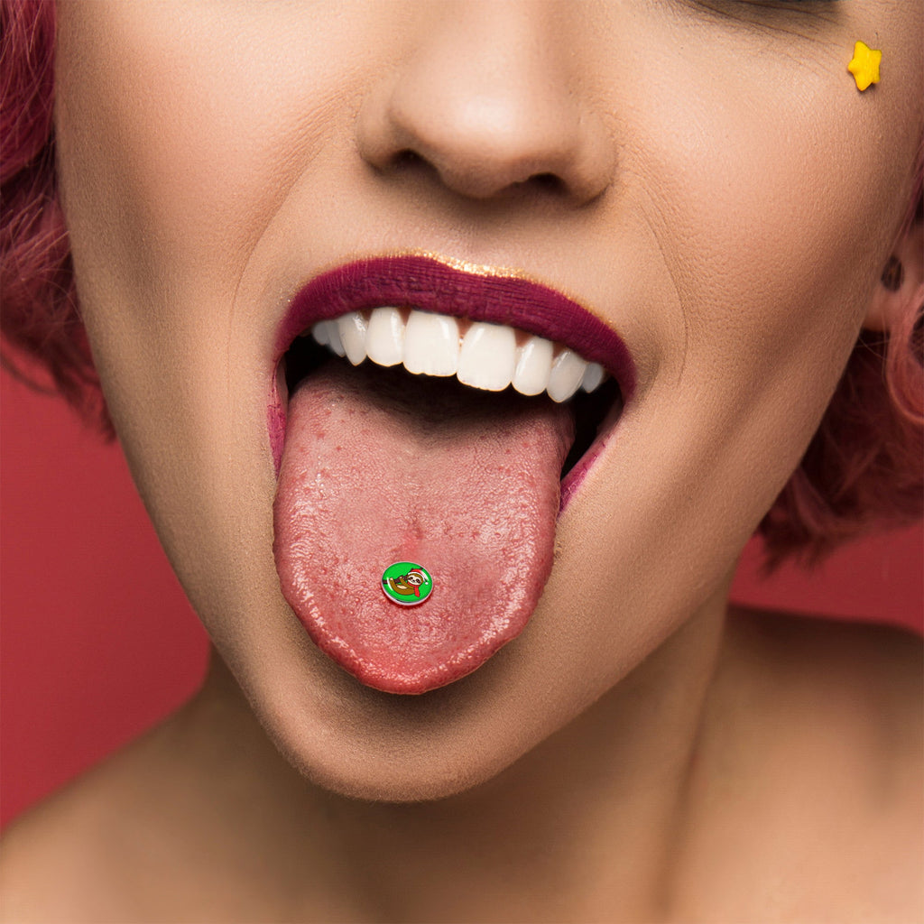 BodyCandy Santa Sloth Holiday Barbell Tongue Ring by Onyx O — alternative angle