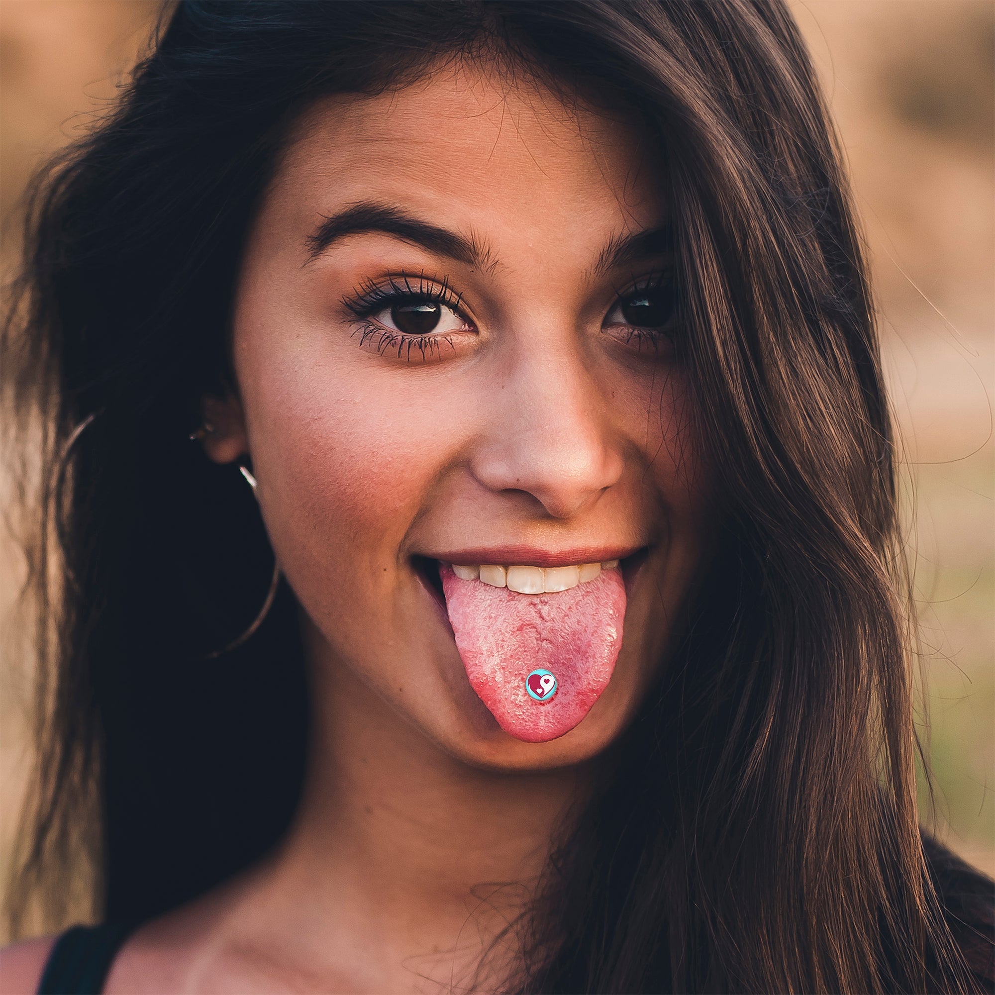 BodyCandy Love Yin Yang Heart Barbell Tongue Ring by Onyx O — lifestyle context