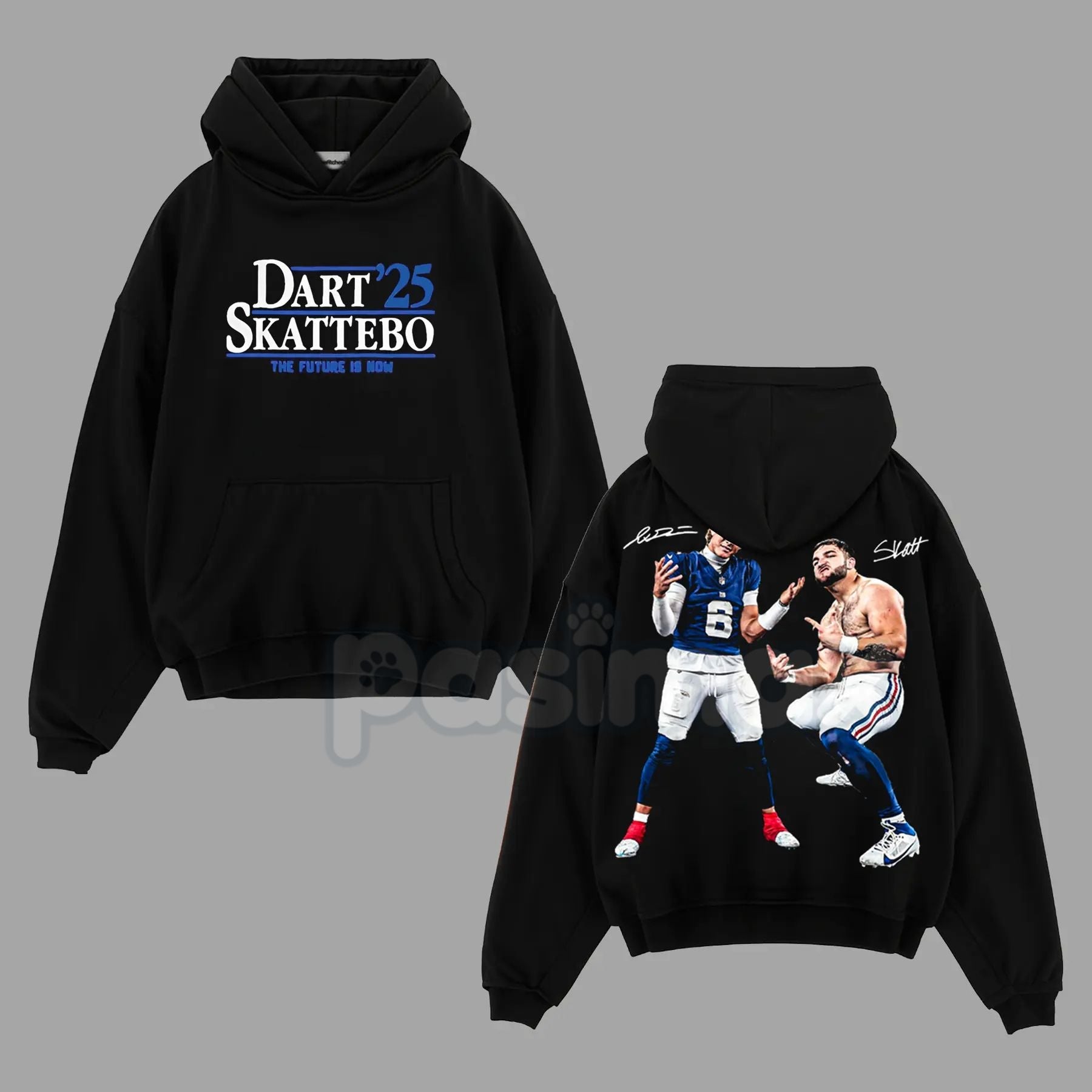 Pasimax Cam Skattebo & Jaxson Dart Giants Nation Outfit V2 Cotton Hoodie – College Football Fan Pullover, Unisex Game Day App