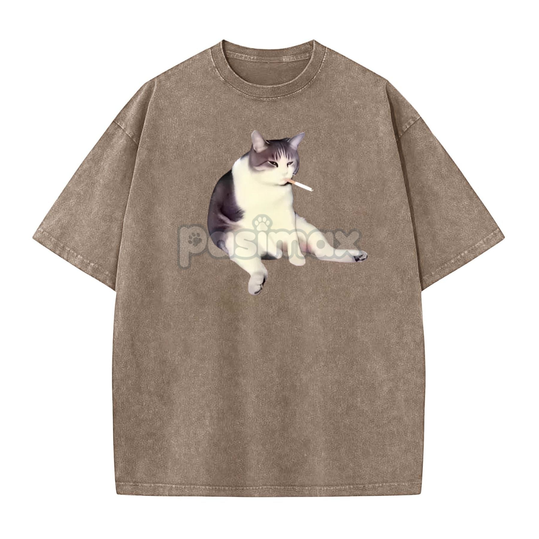 Pasimax 'Cat Smoke' Funny Animal Graphic Tee — main product shot
