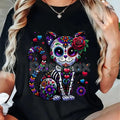 Pasimax Catrina Sugar Skull T-Shirt - Día de Muertos / Cinco de Mayo Cat Tee, Unisex Vibrant Mexican Graphic Apparel — main p
