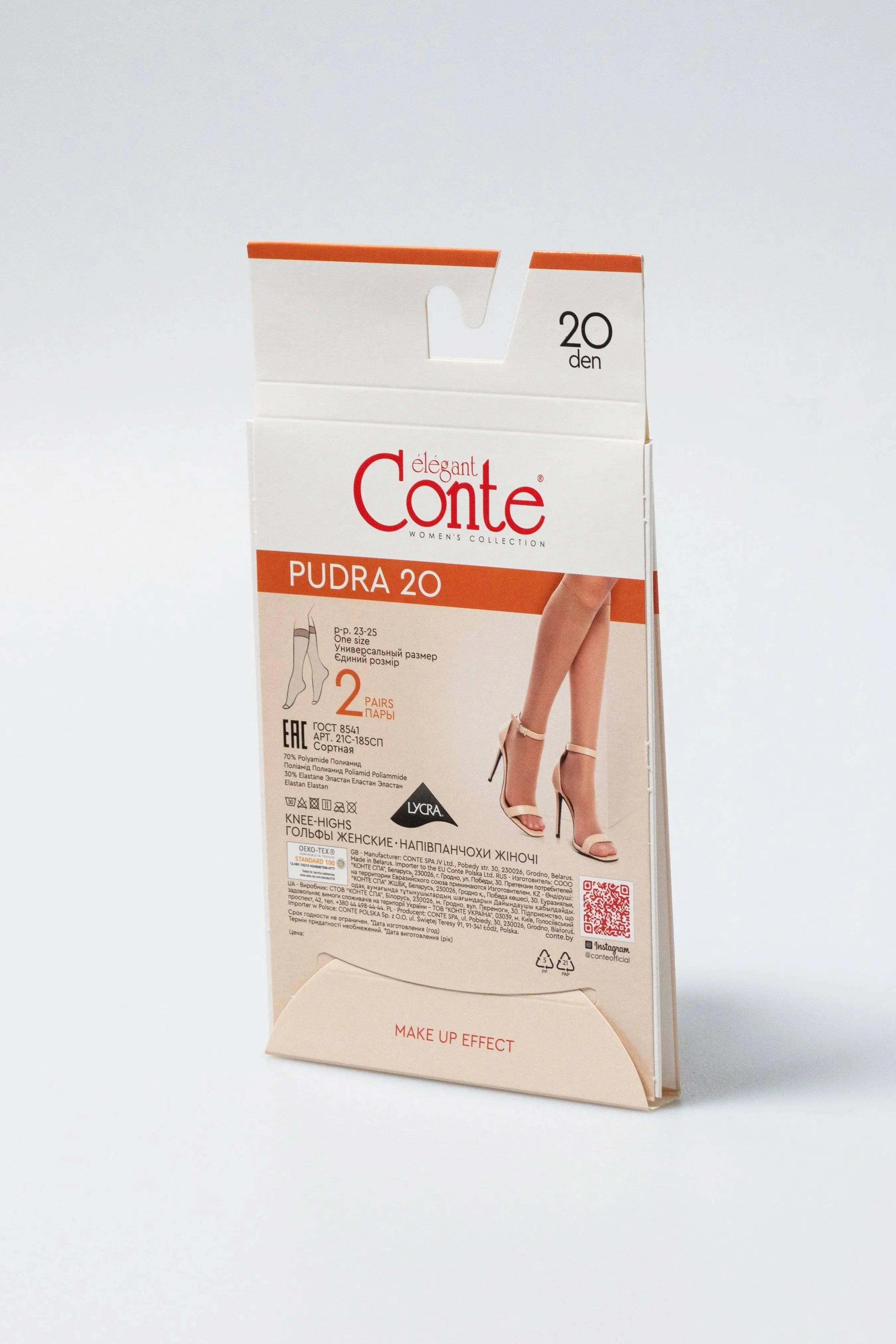 TheRanok.com Knee Highs Conte Pudra 20 Den (2 pairs) — in-use photo