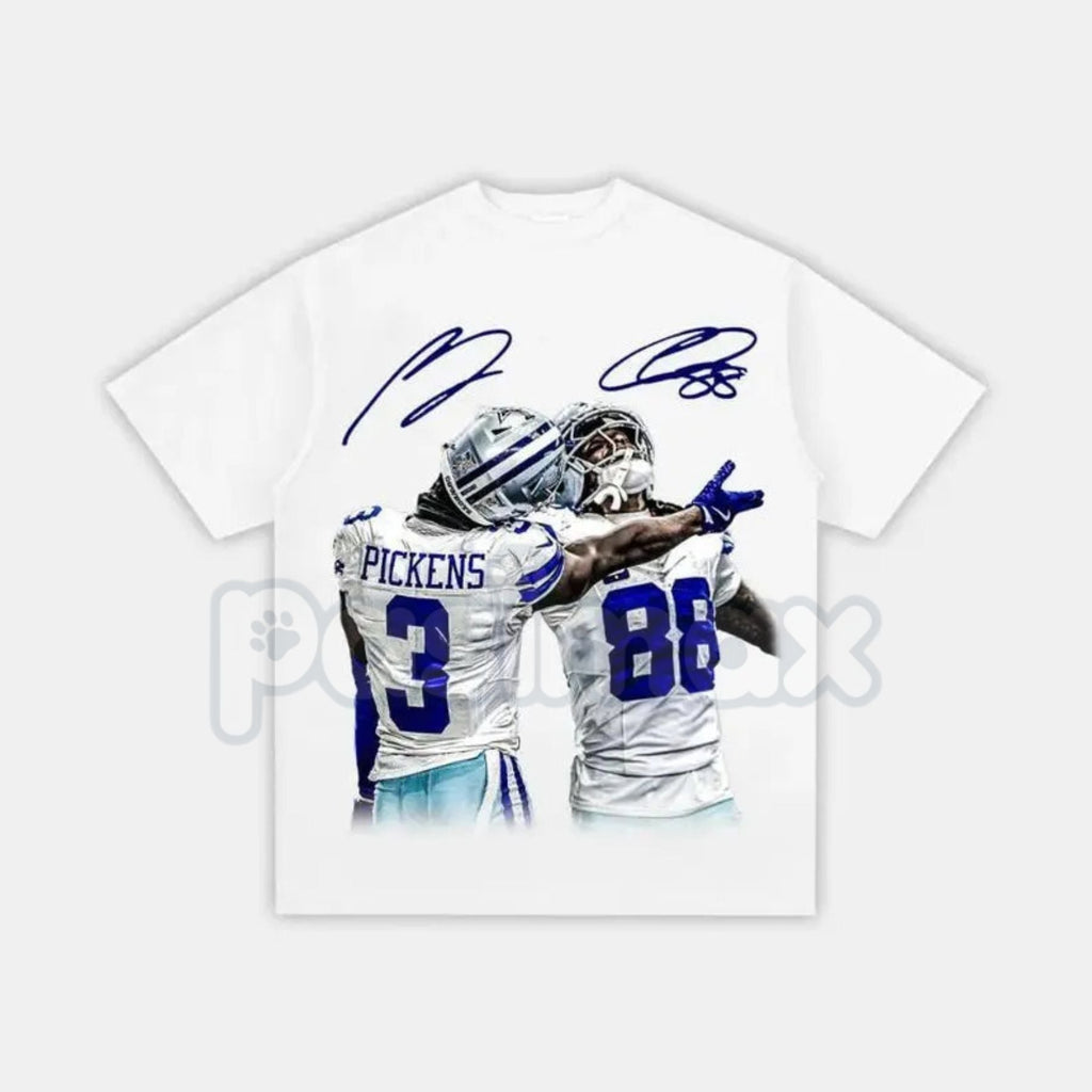 Pasimax CeeDee Lamb & George Pickens Graphic T-Shirt - NFL Superstar Wide Receiver Tee, Football Fan Apparel, Dynamic WR Duo 