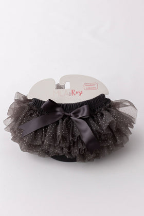 SALE Charcoal & Silver Glitter Ruffle Tutu Bloomer