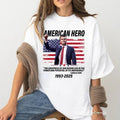 Pasimax Charlie Kirk "American Hero" T-Shirt — main product shot