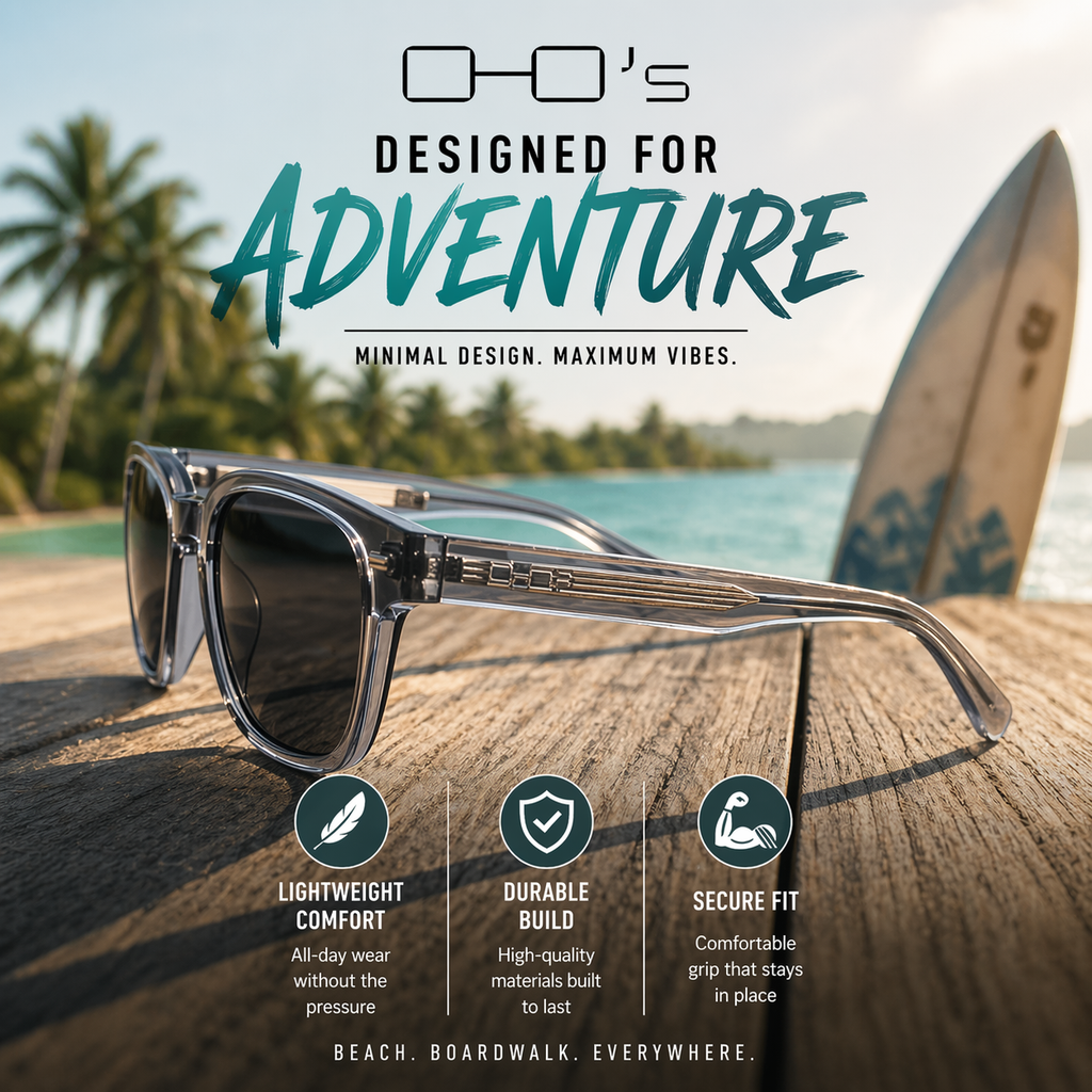 OHO's OHO's MORGAN Sunglasses (Color Variant 4) — Classic Wayfarer Silhouette — lifestyle worn / used context