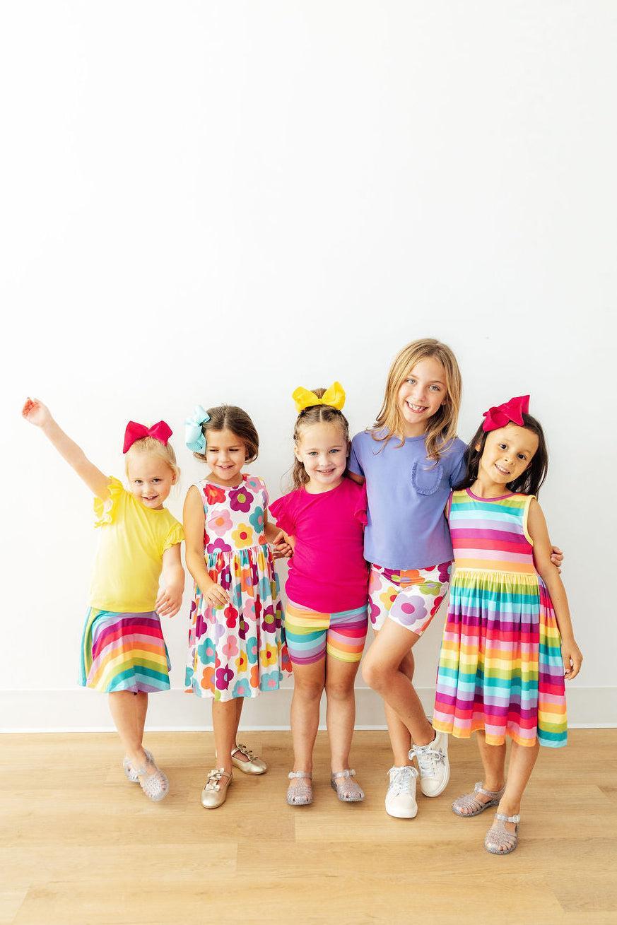 Mila & Rose ® Cheerful Stripes Twirl Skort — lifestyle context