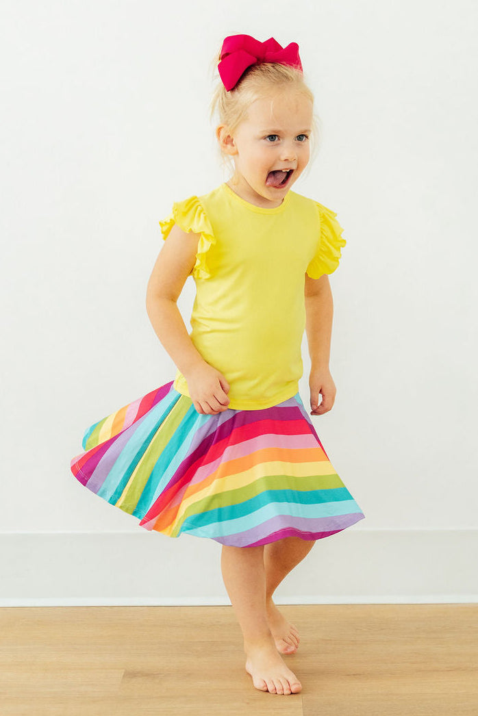 Mila & Rose ® Cheerful Stripes Twirl Skort — detail close-up