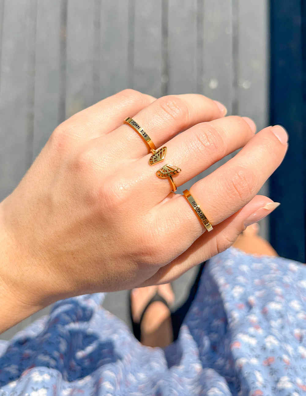 Elevated Faith Romans 3:23 Ring — detail close-up