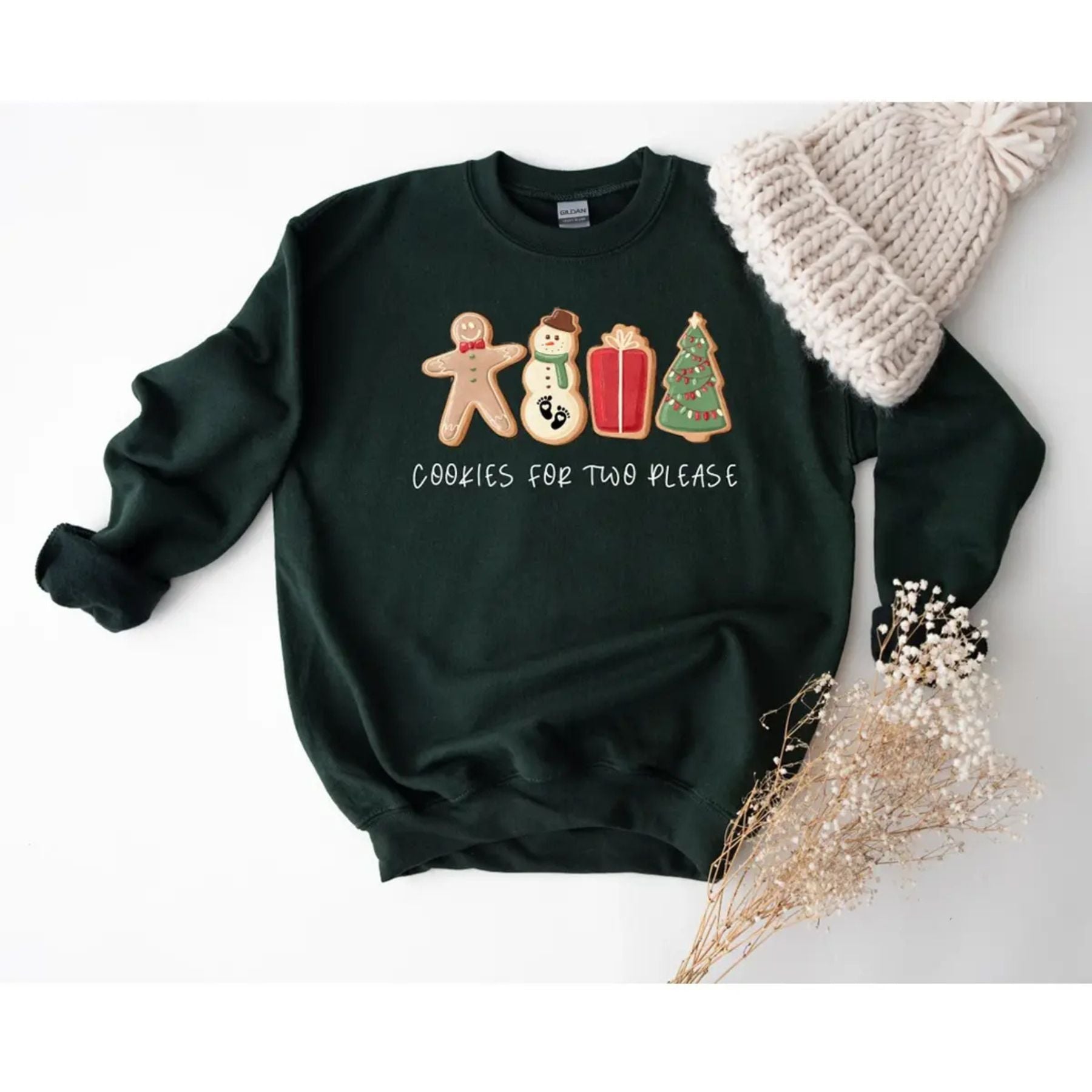 Pasimax Christmas Cookies For Two Please Sweatshirt — main product shot