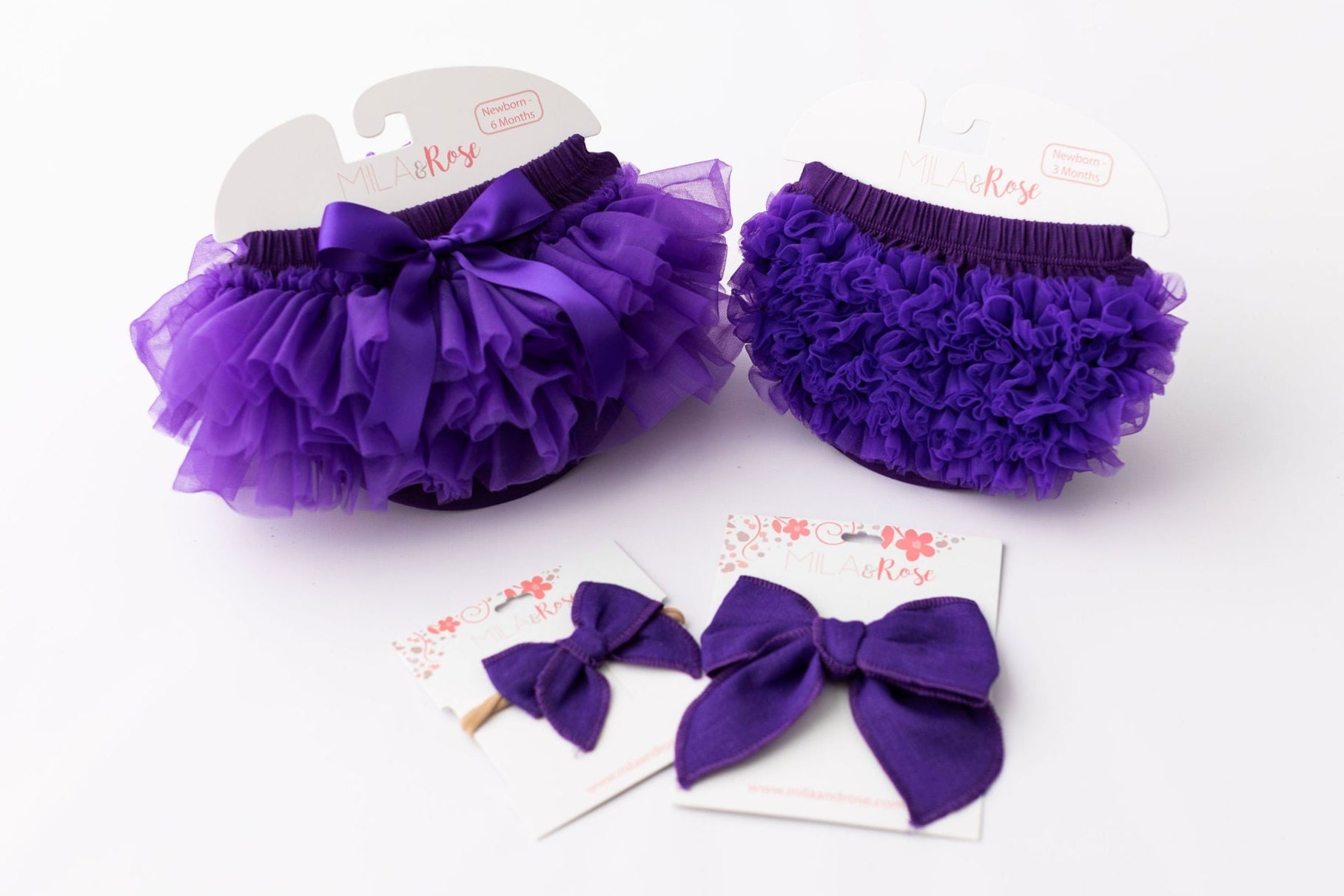 Mila & Rose ® Purple Ruffle Bum Bloomer — side view