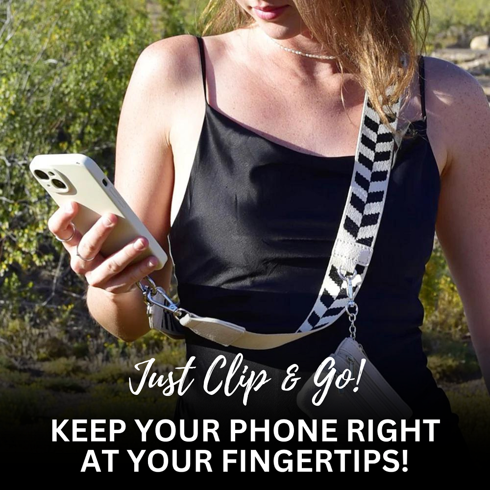 SaveTheGirls Clip & Go Strap w/Zippered Pouch — product on model