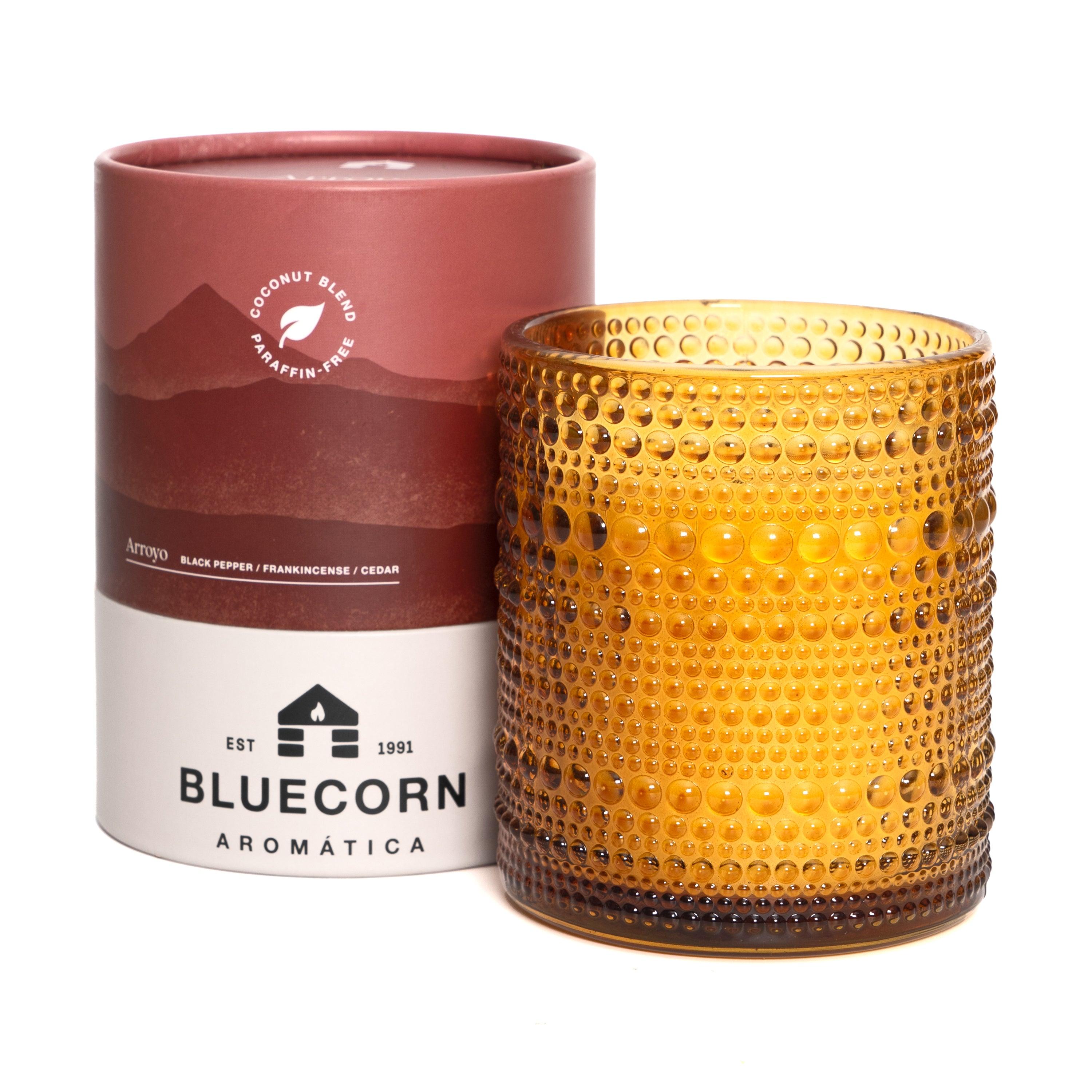 Bluecorn Candles Arroyo Scented Candle - Aromática — packaging or label