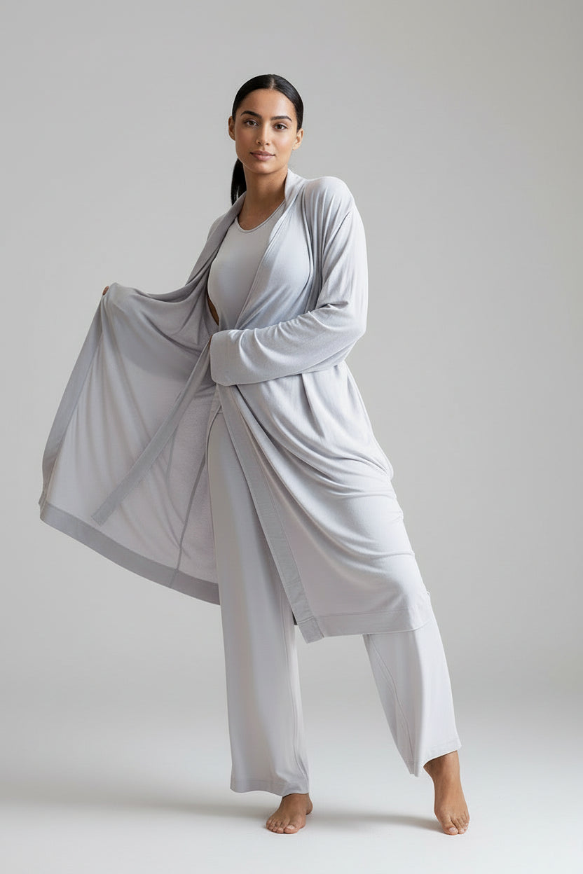 Buki Collagen Lounge Pant - Blush Pink — in-use photo
