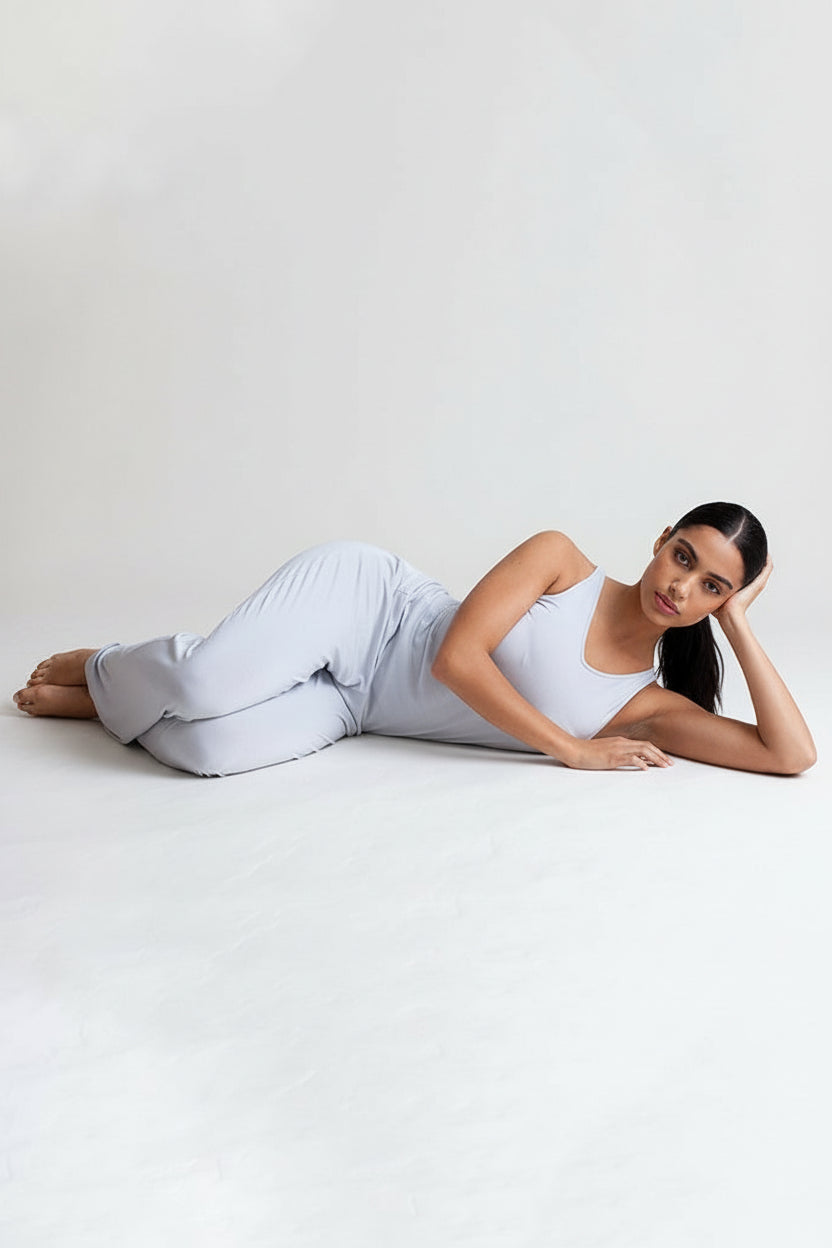 Buki Collagen Lounge Pant - Pearl Grey — size reference