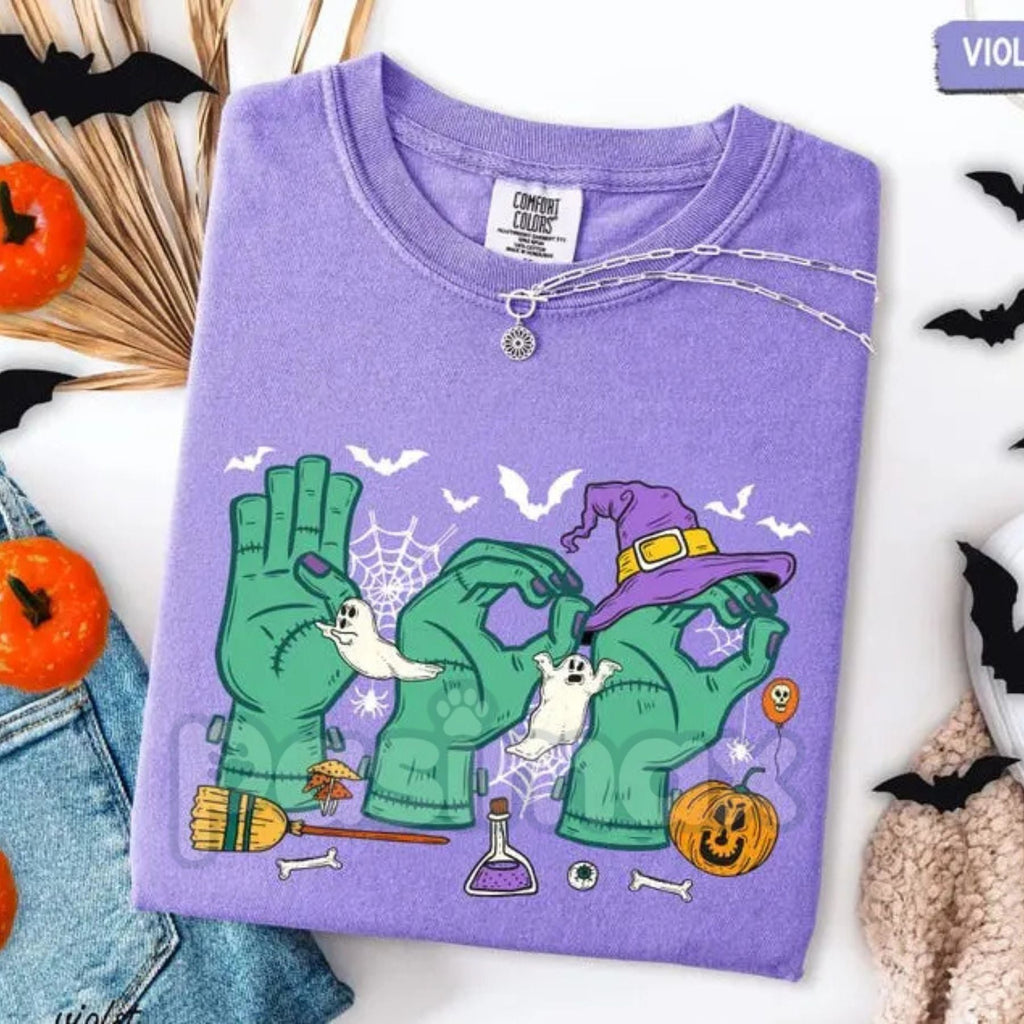 Pasimax Comfort Colors® 'Boo In ASL' SPED Teacher Halloween T-Shirt — main product shot