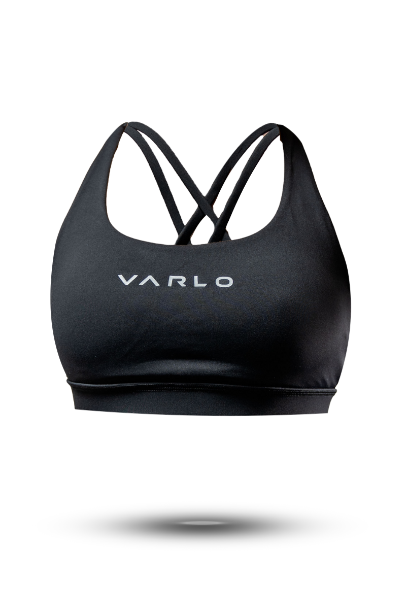 Varlo Women's SOHO Cross Back Sports Bra (Black) — main product shot
