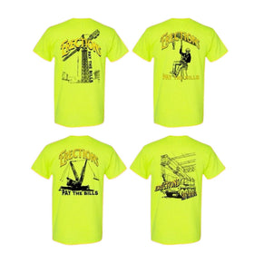 Crane Operator T-Shirt - "Pays the Bills" Blue Collar Work Tee, Men's Apparel Top