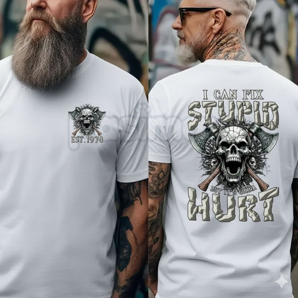 Pasimax Custom Year Gen X "I Can’t Fix Stupid" T-Shirt - Personalized 1965-1980 Generation X Shirt, Sarcastic Grunge Aestheti